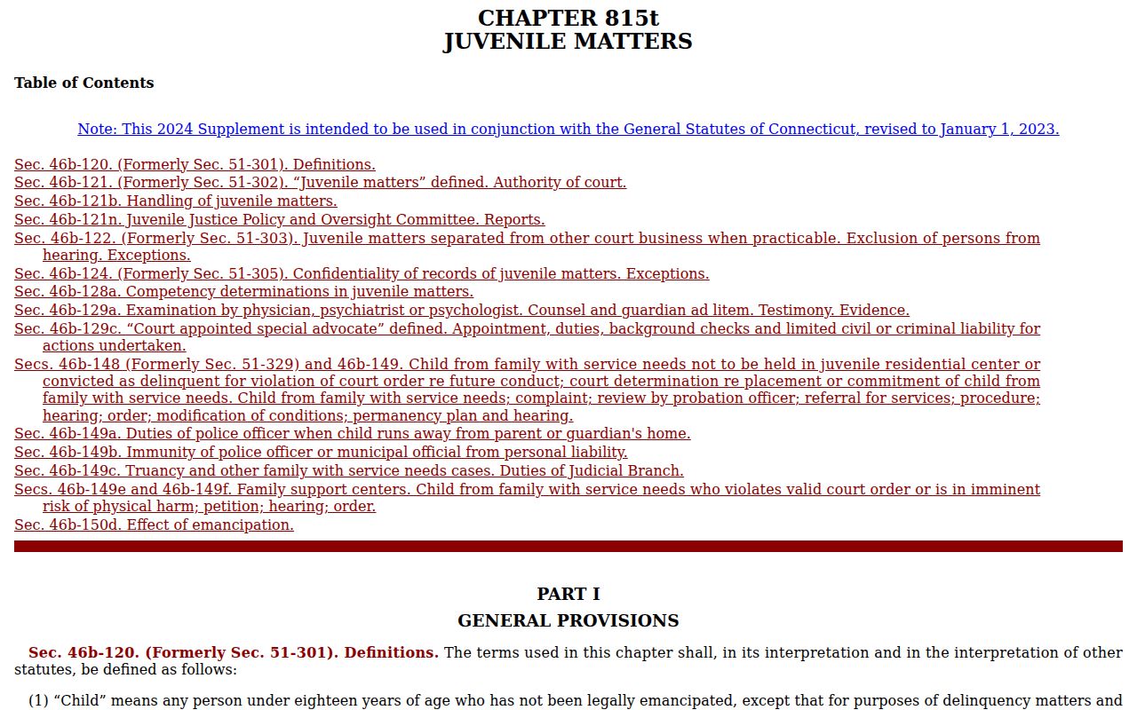 Norwalk arrest records juvenile matter confidentiality statute