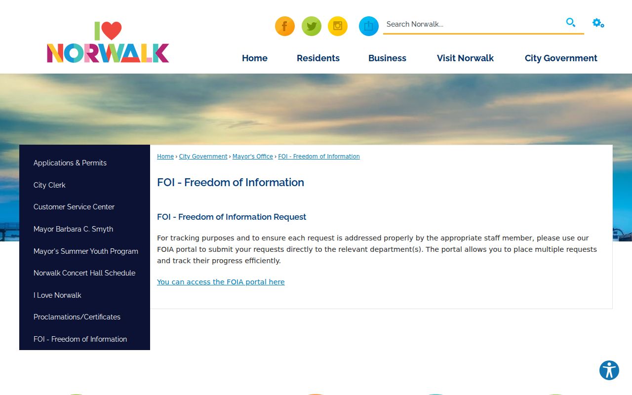 Norwalk court records FOIA portal