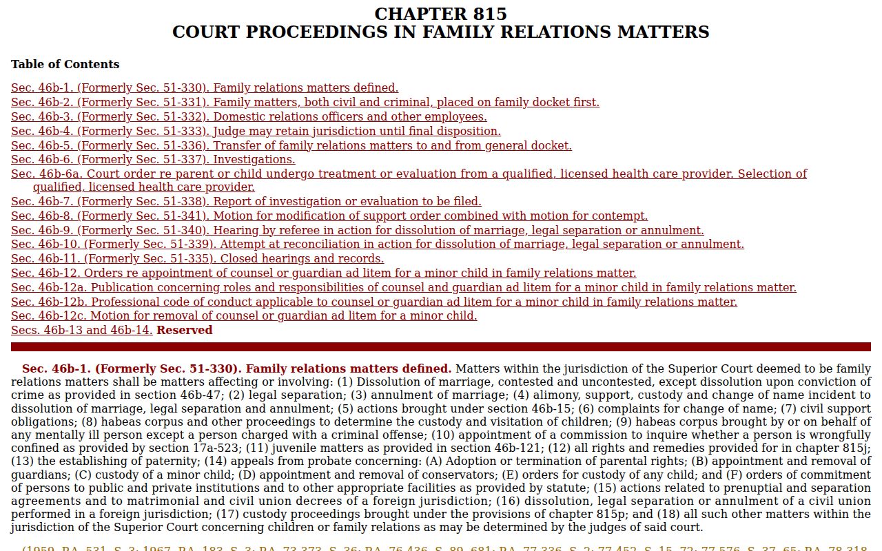 Norwalk warrant records family-relations hearing statute reference